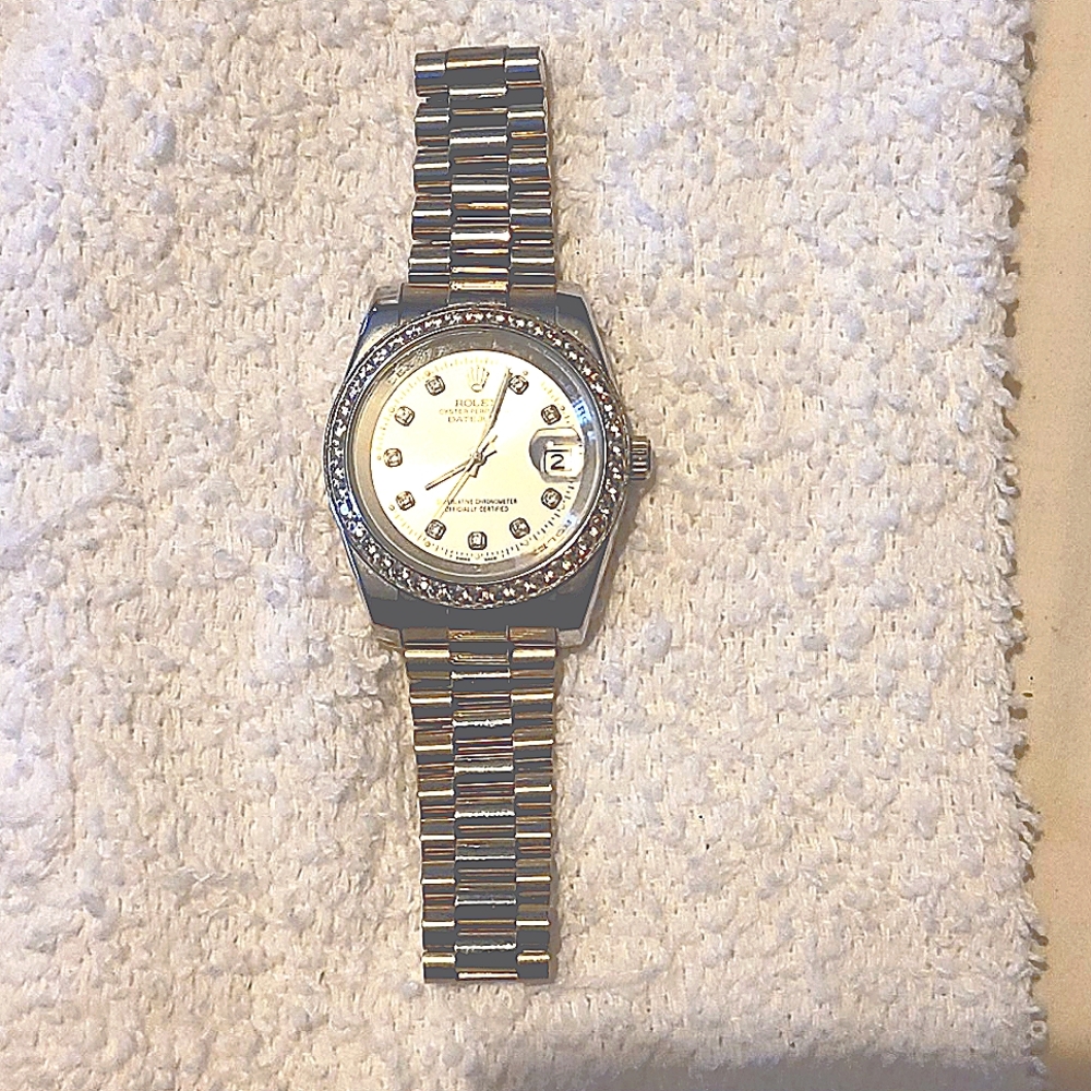 Mens VVS Stoned Rolex Watch